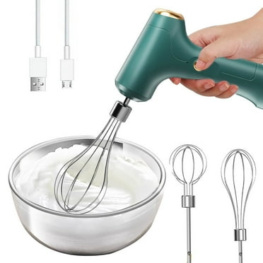 DIYOO Household Standable Cordless Electric Hand Mixer,USB Rechargable Handheld Egg Beater with 2 Detachable Stir Whisks 3 Speed Modes for Whipping, Mixing Cookies, Brownie, Cakes, Dough Batters