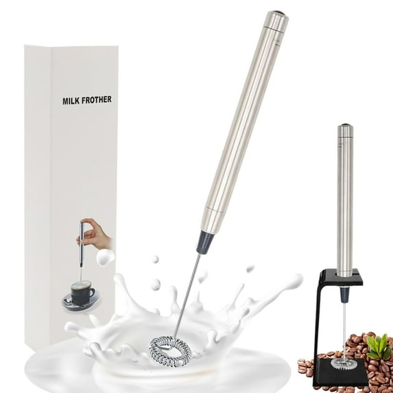 DIYOO Milk Frother Handheld Battery Operated Electric Whisk Foam Maker For Coffee, Latte, Cappuccino, Matcha, Hot Chocolate, Durable Mini Drink Mixer With Stand Included