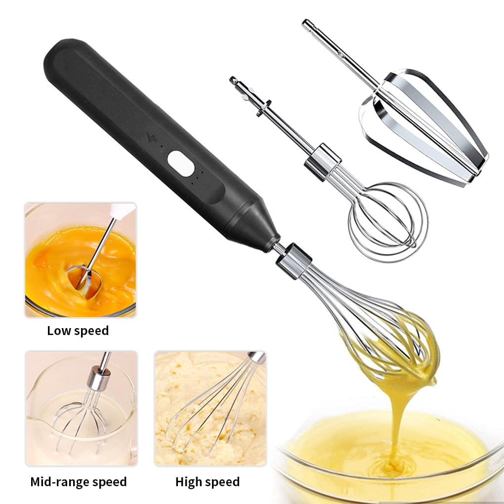Stainless Steel Electric Stirrer, Usb Rechargeable Electric Stirrer,  Cordless Electric Stirrer With 2 Mixing Heads, 3 Speed Modes