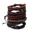 thumbnail image 1 of DIYOO WREA Braided Woven Leather Bracelets, 6 Pieces, 1 of 9