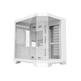 thumbnail image 1 of DIYPC DIY-CUBE03-W White Dual USB3.0 Tempered Glass Micro ATX Gaming Computer Case w/ 3 x Tempered Glass Panel, 1 of 7