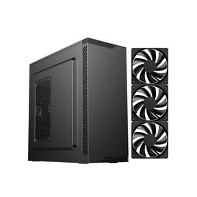 DIYPC DIY-S05-BK Black USB3.0 Steel ATX Mid Tower Computer Case, 3 x120mm Black Fan (2 x front, 1x Rear Pre-Installed)