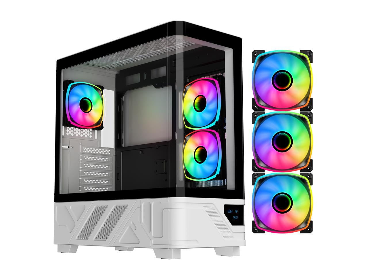 その他 DIY-PC DIYPC IDX2-LCD-ARGB Black Dual USB3.0/ 1 x Type C Tempered Glass