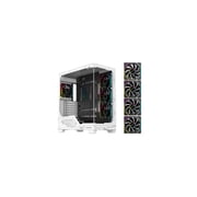 DIYPC IDX2-Ultra-ARGB Black Dual USB3.0/ 1 x Type C Tempered Glass ATX Gaming Computer Case w/ Dual Tempered Glass Panel and 3 x ARGB PWM Fans Pre-Installed