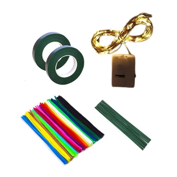 DIYS Colorful Work Making Work Pipe Cleaners Craft Supplies with 20Colors Chenilles Stems Light String