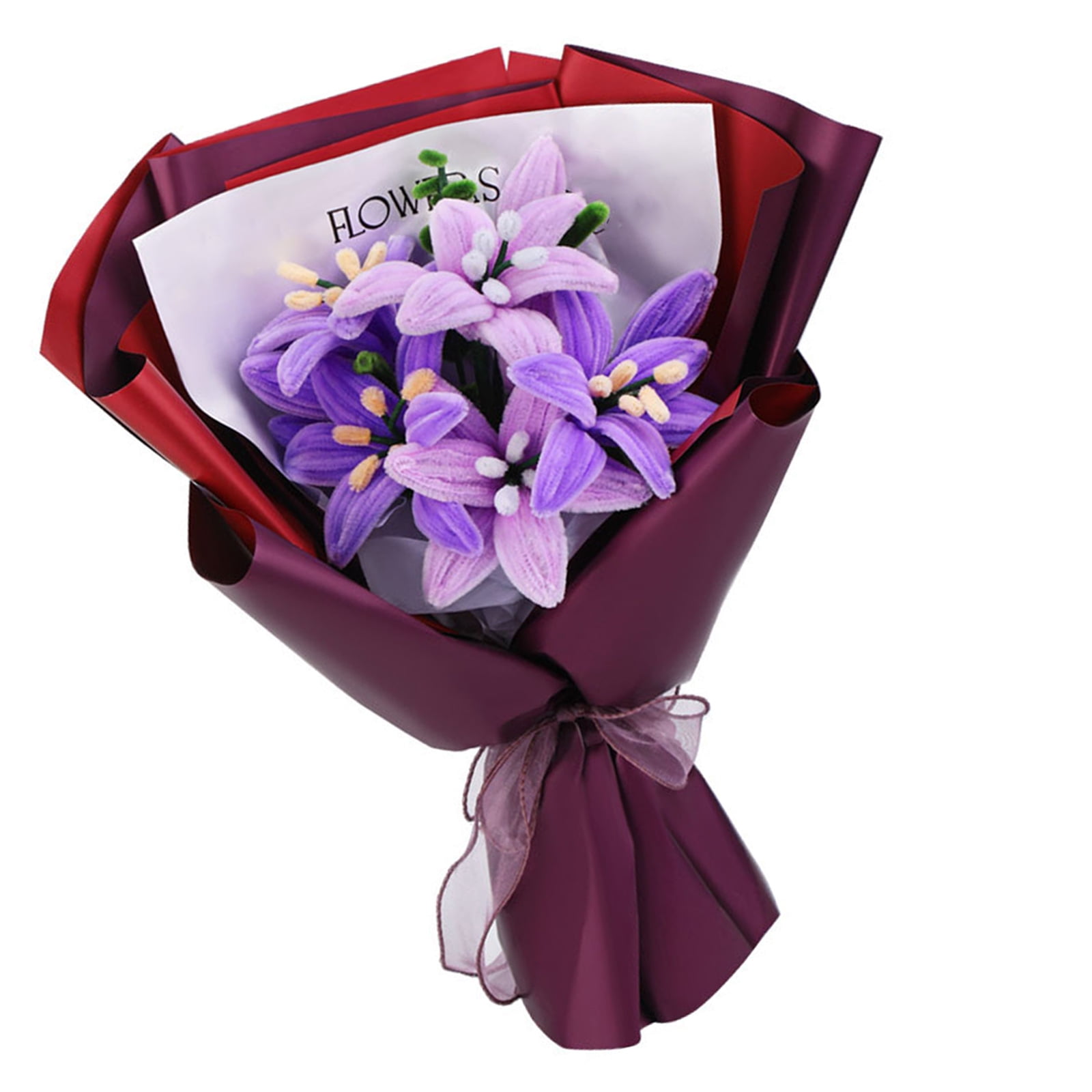 DIYS Flower Bouquet Set Pipe Cleaners Craft Supplies with Floral Tape Floral Stem Wire Chenilles Stem Thanksgiving Gift