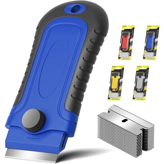 1 Pack Razor Blade Scraper, Glass Scraper with Extra 15 Blades