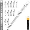 thumbnail image 1 of DIYSELF 1 Pcs Craft Knife with 11 Stainless Steel Blades Kit, 1 Steel 15MM Ruler (Silver), 1 of 5
