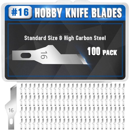 DIYSELF 100 Pack Exacto Knife Blades #16 Hobby Knife Replacement Blades Refills