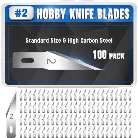 TooLs 100 Pack Exacto Knife Blades #2 Hobby Knife Replacement Blades Refills