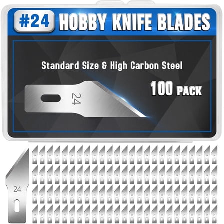 DIYSELF 100 Pack Exacto Knife Blades #24 Hobby Knife Replacement Blades Refills