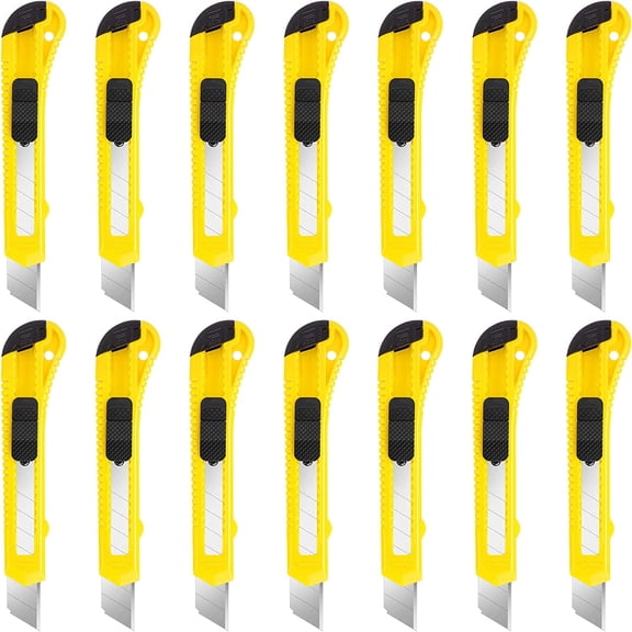 DIYSELF 14 Pack Utility Knife Retractable, 18mm Box Knife, Box Cutter Retractable