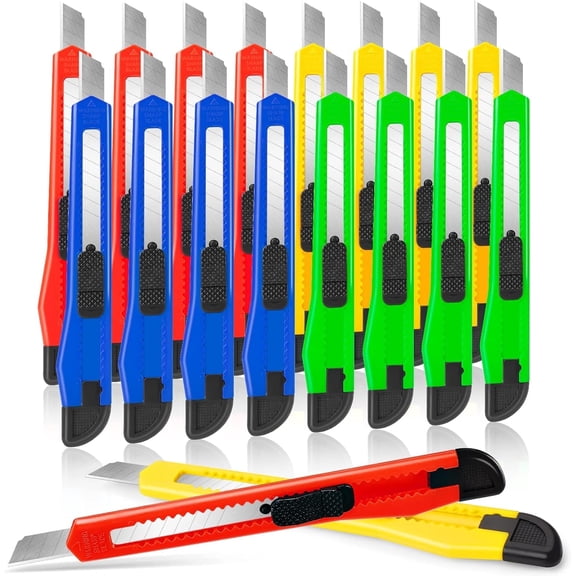 DIYSELF 16 Pack Utility Knife, Box Cutter Retractable, Utility Knife Box Cutters Bulk