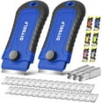 thumbnail image 1 of 2 Pack Razor Blade Scraper with 30 Pcs Blades - Scraper Tool - Scraper for Cleaning Stove, Oven, Glass, Kitchen - Paint Scraper - Razor Scraper - Glass Scraper - Glass Stove Top Scraper, 1 of 4