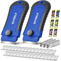 2 Pack Razor Blade Scraper with 30 Pcs Blades - Scraper Tool - Scraper for Cleaning Stove, Oven, Glass, Kitchen - Paint Scraper - Razor Scraper - Glass Scraper - Glass Stove Top Scraper