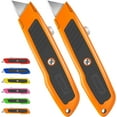 thumbnail image 1 of DIYSELF 2 Pack Utility Knife, Heavy Duty Box Cutter Retractable Knife (Orange), 1 of 6