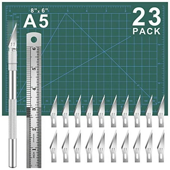 DIYSELF 23 Pack Craft .. Knife Precision Hobby Knife .. Kit, 1 Exacto Knife .. with 20 Spare Art .. Knife Blades for Art, .. Scrapbooking, Stencil