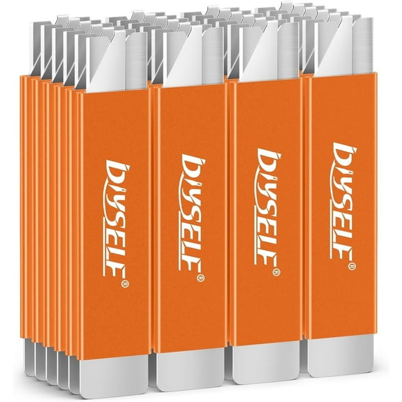 DIYSELF 24-Pack Utility Knife, Retractable Box Cutter (Orange)