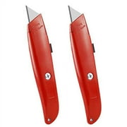 DIYSELF 2Pack Utility Knife Box Cutter Retractable Blade Heavy DutyRed
