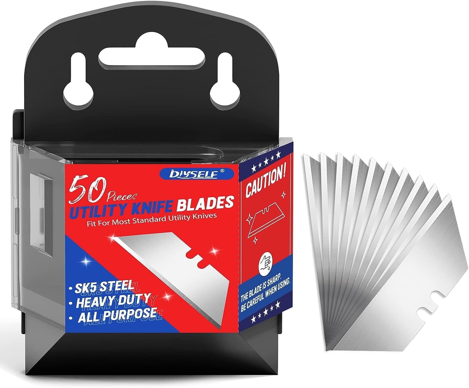 DIYSELF 50 Pack Utility Knife Blades