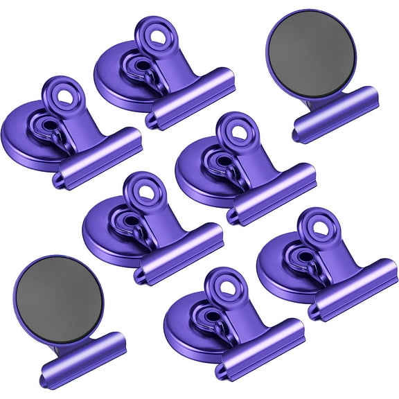 DIYSELF 8 Pack Magnet Clips, Strong Fridge Magnets Clips (Purple)