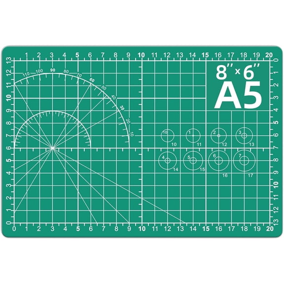 DIYSELF Cutting Mat 8in×6in, Cutting Mats for Crafts, Self Healing Cutting Mat A5, Cutting Mat for Sewing, Fabric Cutting Mat Double Side, Craft Mat for Desktop, Rotating Cutting Mats for Quilting