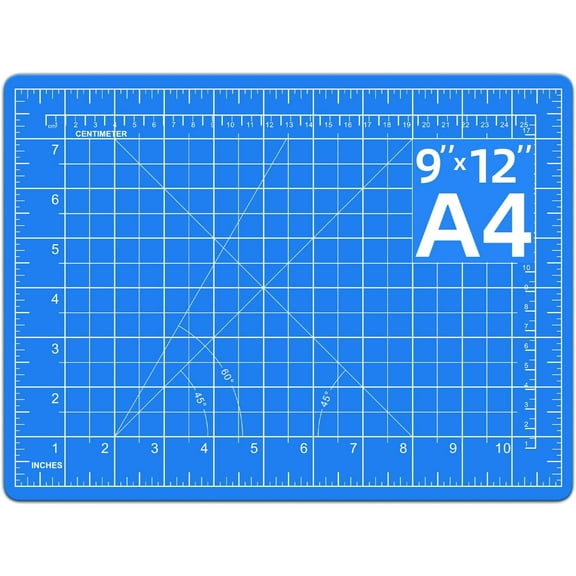 DIYSELF Cutting Mat 9in×12in, Cutting Mats for Crafts, Self Healing Cutting Mat A4, Cutting Mat for Sewing, Fabric Cutting Mat Double Side, Craft Mat for Desktop, Rotating Cutting Mats for Quilting