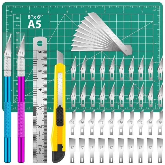 Exacto Knife Set, 2 Pcs Craft Knife with 40 Pcs Blades for Scrapbooking