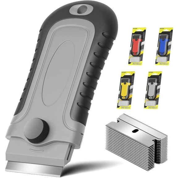 DIYSELF Razor Blade Scraper, 1 Pack Razor Scraper with 15 Razor Blades,
