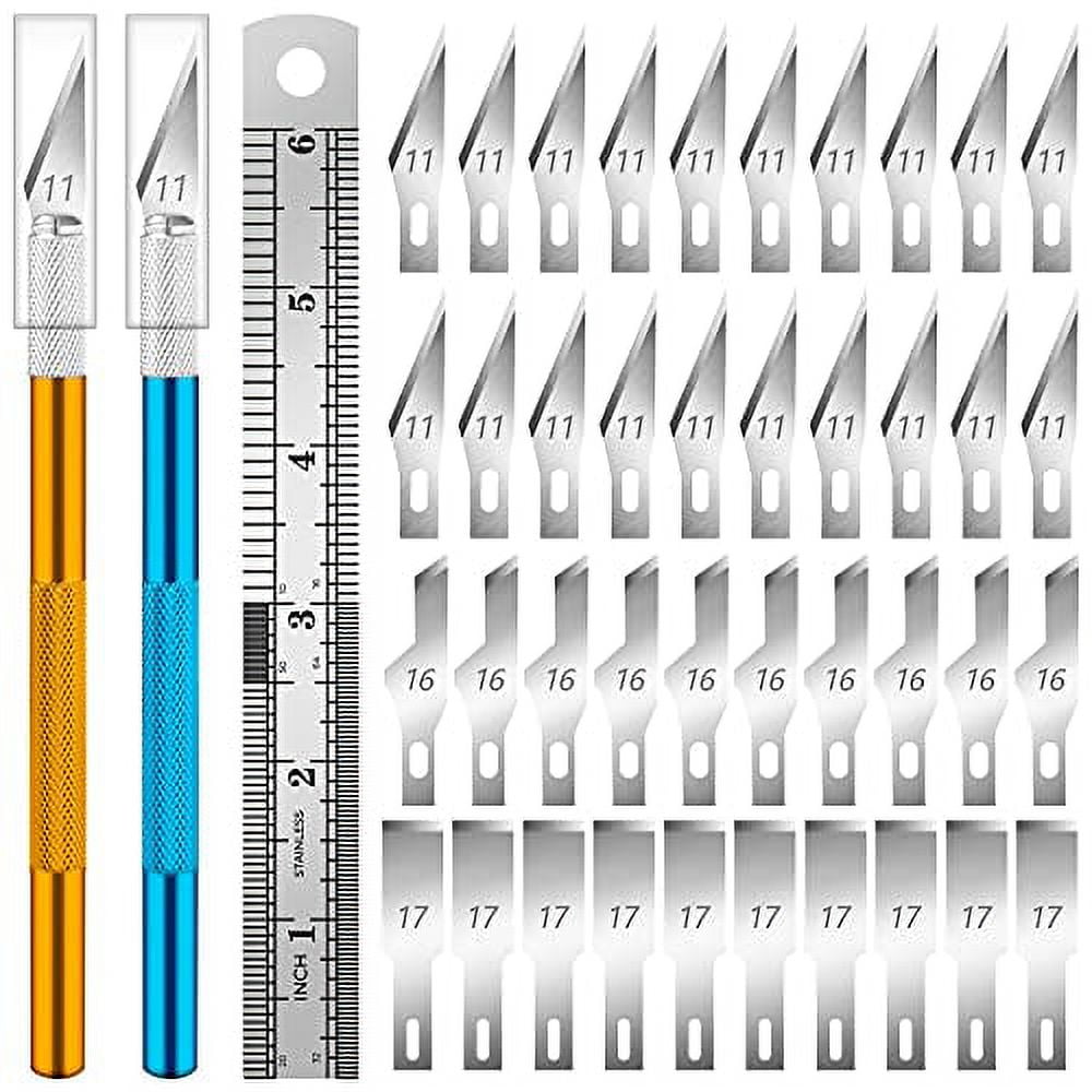 MANUFORE Precision Knife Set with Anti-Slip Handle Engraving Tool Arts and Craft  Knife Set and Blades 19pcs