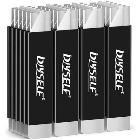 DIYSELF Utility Knife, 24-Pack Small Box Cutters with Single Edge Razor Blades (Black)
