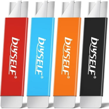 DIYSELF Utility Knife, 4 Pack Small Box Cutter Retractable with Single Edge Razor Blade