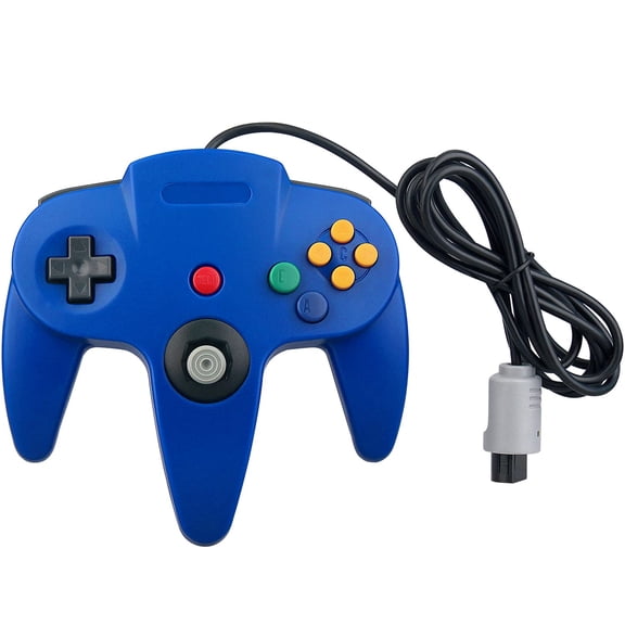 DIZENDAMAI Wired Game Controller Gamepad Joystick for Nintendo 64 N64 Console Video Games Color Blue