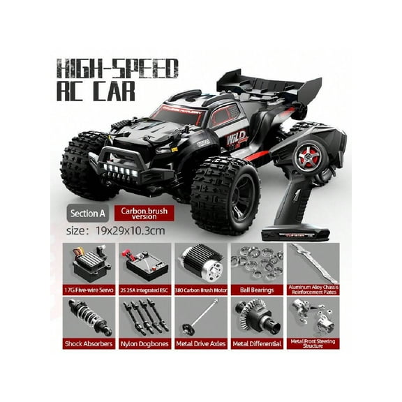DIZISLI 1:18 Scale All Terrain RC Car , High Speed 4WD Electric Vehicle With 2.4 GHz Remote Control, 4X4 Waterproof Off-Road Truck With Two Rechargeable Batteries