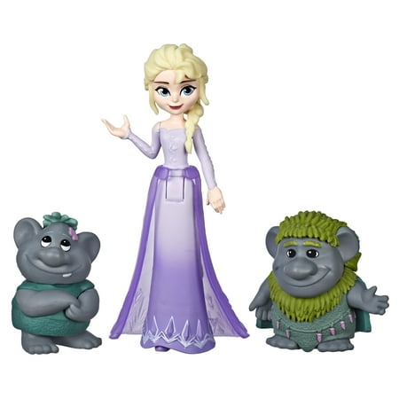 DIsney Frozen Elsa Small Doll with Troll Figures Inspired by the Frozen 2 Movie