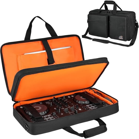DJ Controller Case Compatible with Pioneer DDJ-FLX4, DDJ-REV1, DDJ-400, DDJ-SB3, DDJ-RB, Numark Mixtrack Platinum FX, Mixtrack Pro FX, Padded DJ Gig Storage Bag, 21.5 x 12 x 2.5 Inches