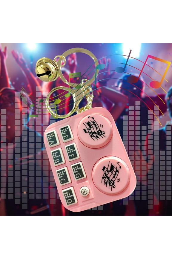 Mini Animal DJ Keychain, Mini Animal Music Keychain, DJ Disc Keychain, Musical Instrument Keychain, Cute Cartoon Pattern Mini Keychain Keyring With Decompression Play Toy, DJ Gifts for Everybody