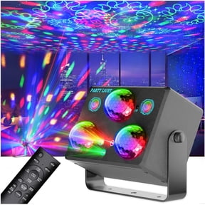 DJ Disco Stage Party Lights, LED Sound Activated Laser Light RGB Flash Strobe Projector with Remote Control for Christmas Halloween Decorations Karaoke Pub KTV Bar Dance Gift Birthday Wedding