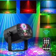 DJ Disco Stage Party Lights RGB LED Outdoor Stage Laser Projector Sound Activated Strobe Lights with Remote Control for Christmas Dance Show Club Wedding