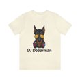 thumbnail image 1 of DJ Doberman Musician Dog Funny Unisex Jersey Short Sleeve Tee, 1 of 10