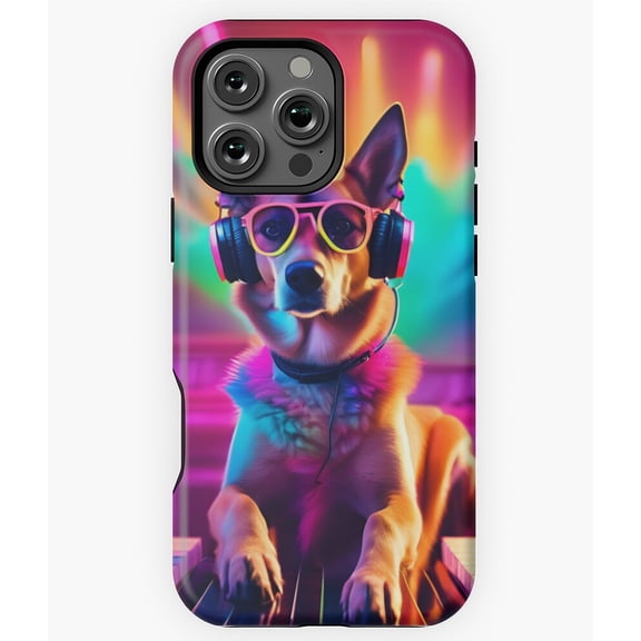 DJ Dog Piano Beats Countdown Party Phone Case for iPhone 16 15 14 13 12 11 Pro Max