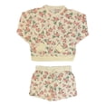 thumbnail image 1 of DJ Draper James Relaxed Fit 2-Piece Long Sleeve & Short Lounge Set (Coral Floral, L), 1 of 4