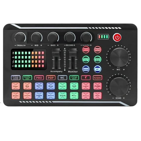 DJ Equipment Microphone Sound Card Console Studio Sound Card Kit Cable Phone Mixing Computer Live Voice Mixer F998 Sound Card ,Precision Control