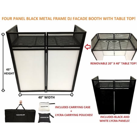 Cedarslink DJ Event Booth Metal, White & Black, 20" x 40"