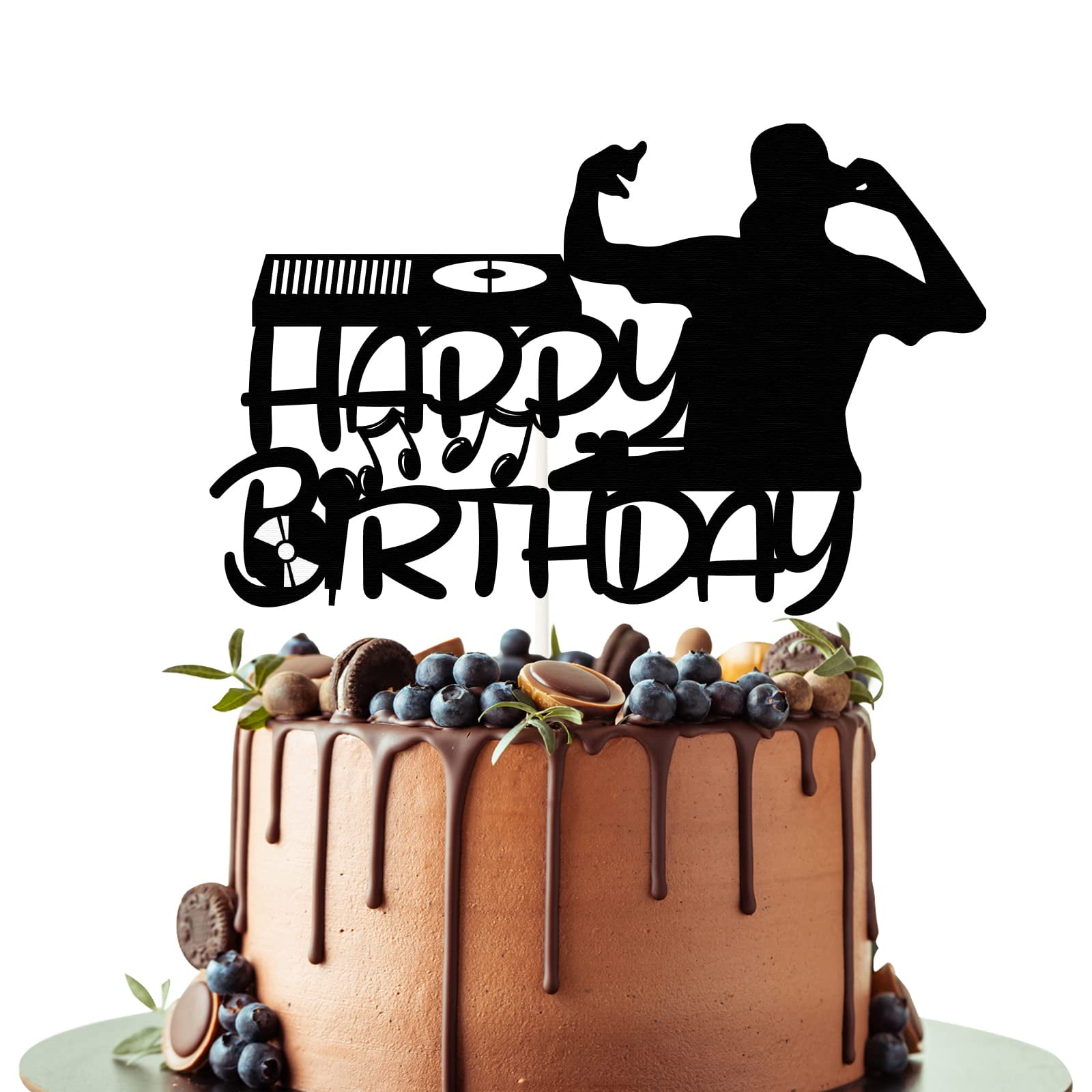 DJ Happy Birthday Cake Topper - Hip Hop Hooray Party Decorations Disco ...