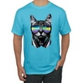 thumbnail image 1 of DJ Kitty Cat with Headphones | Mens Cat Lover Graphic T-Shirt, Light Turquoise, Small, 1 of 3