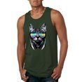 thumbnail image 1 of DJ Kitty Cat with Headphones | Mens Cat Lover Graphic Tank Top, Forest Green, Medium, 1 of 3