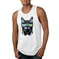 thumbnail image 1 of DJ Kitty Cat with Headphones | Mens Cat Lover Graphic Tank Top, White, 3XL, 1 of 3