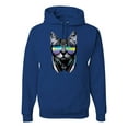 thumbnail image 1 of DJ Kitty Cat with Headphones | Mens Cat Lover Hooded Sweatshirt Graphic Hoodie, Royal, 2XL, 1 of 3
