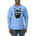 thumbnail image 1 of DJ Kitty Cat with Headphones | Mens Cat Lover Long Sleeve T-Shirt, Light Blue, Small, 1 of 3